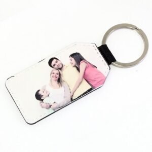 Llavero personalizado con fotos piel rectangular